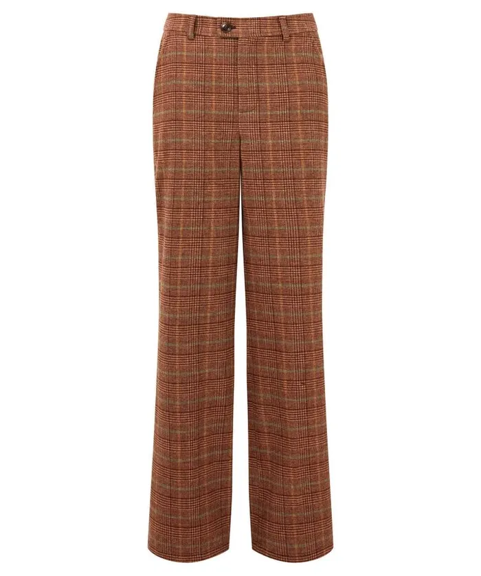 Joe Browns Jeans and Trousers Women Heritage Check Trousers Brown Joe Browns Jeans and Trousers Women Heritage Check Trousers Brown