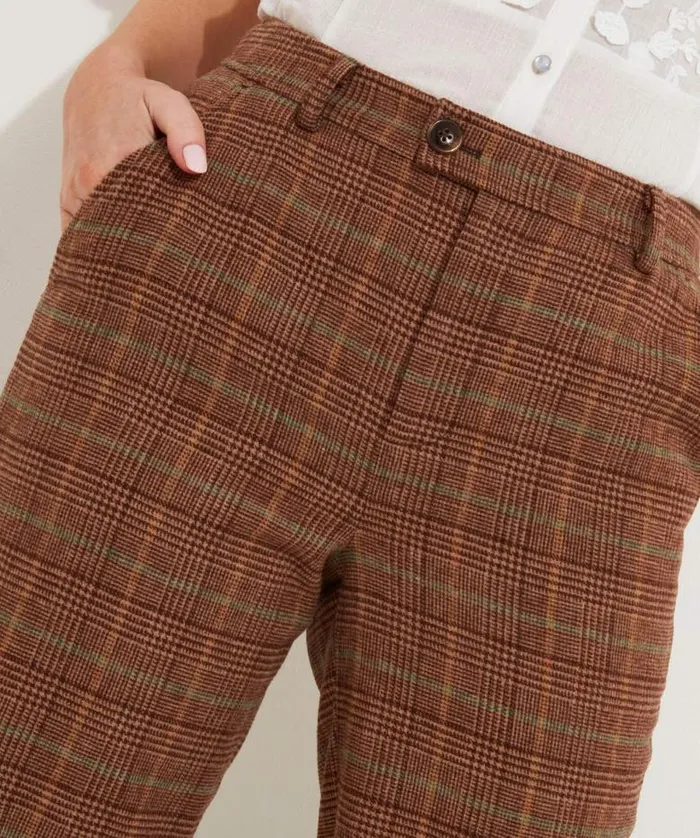 Joe Browns Jeans and Trousers Women Heritage Check Trousers Brown Joe Browns Jeans and Trousers Women Heritage Check Trousers Brown