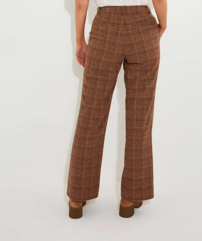 Joe Browns Jeans and Trousers Women Heritage Check Trousers Brown Joe Browns Jeans and Trousers Women Heritage Check Trousers Brown