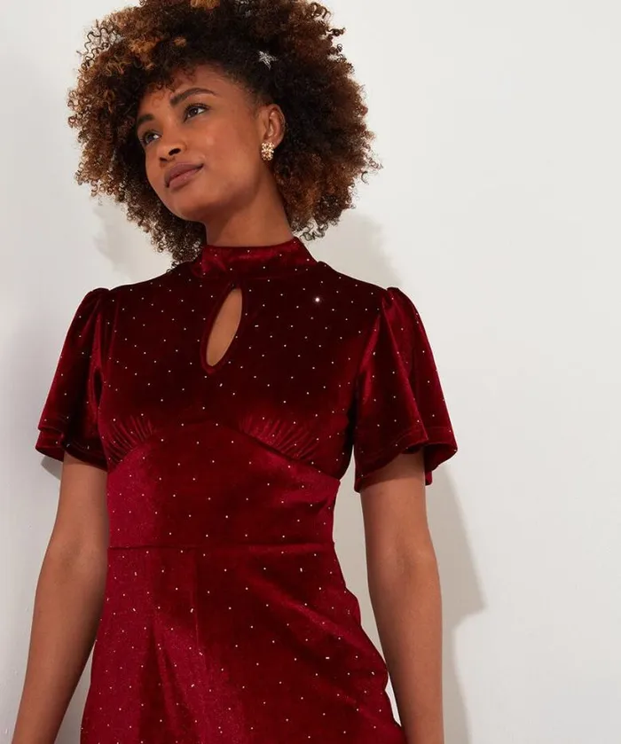 Joe Browns Jeans and Trousers Women Loretta Velour Jumpsuit Berry Joe Browns Jeans and Trousers Women Loretta Velour Jumpsuit Berry