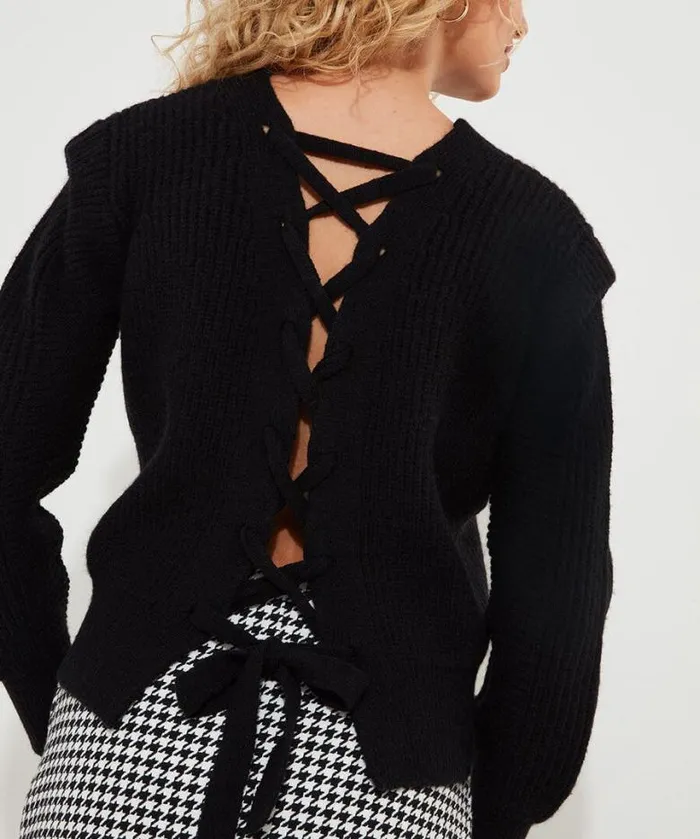 Joe Browns Knitwear and Cardigans Women Lace Up Cardigan Black