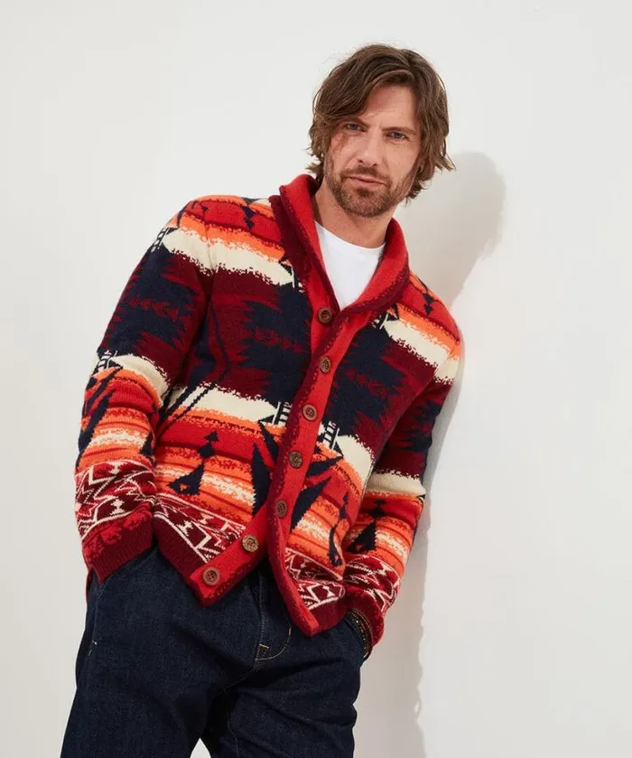 Joe Browns Knitwear Men Artisan Cardigan Sunset