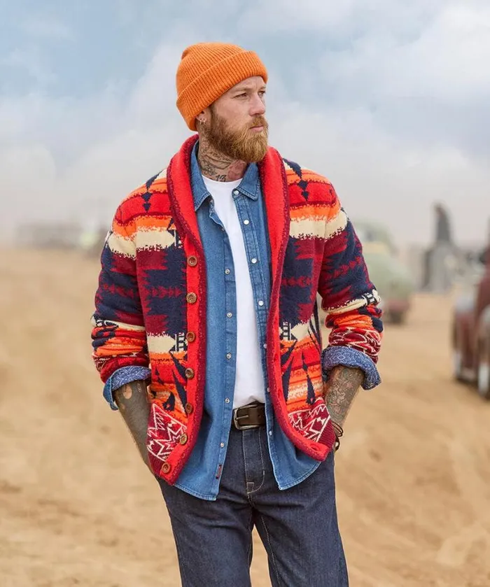 Joe Browns Knitwear Men Artisan Cardigan Sunset Joe Browns Knitwear Men Artisan Cardigan Sunset