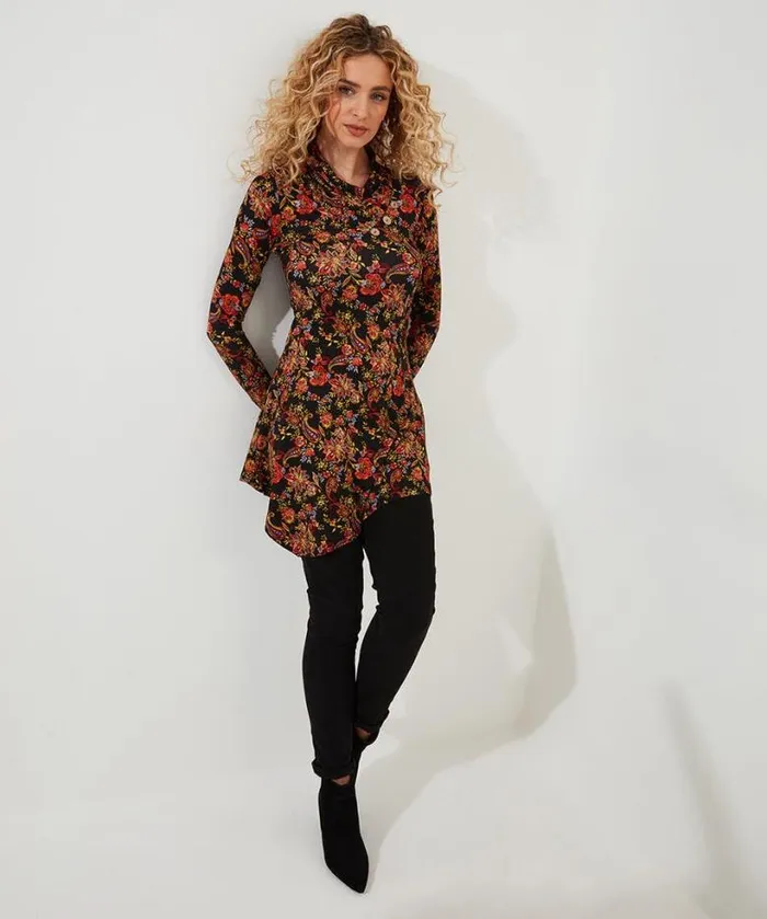 Joe Browns Tops Tunics and Blouses Women All New Button Printed Jersey Tunic Multi Joe Browns Tops Tunics and Blouses Women All New Button Printed Jersey Tunic Multi