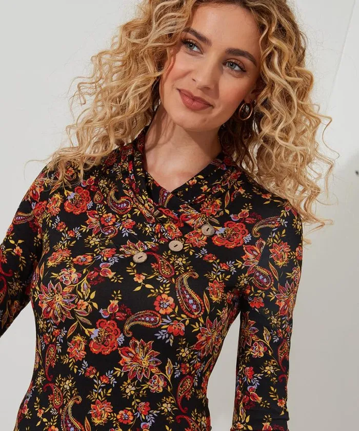 Joe Browns Tops Tunics and Blouses Women All New Button Printed Jersey Tunic Multi Joe Browns Tops Tunics and Blouses Women All New Button Printed Jersey Tunic Multi
