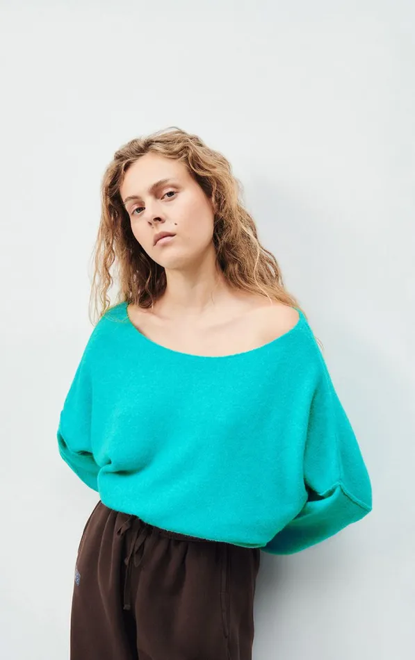 Jumper Damsville Aquatic Melange Women American Vintage Jumpers and Cardigans Jumper Damsville Aquatic Melange Women American Vintage Jumpers and Cardigans