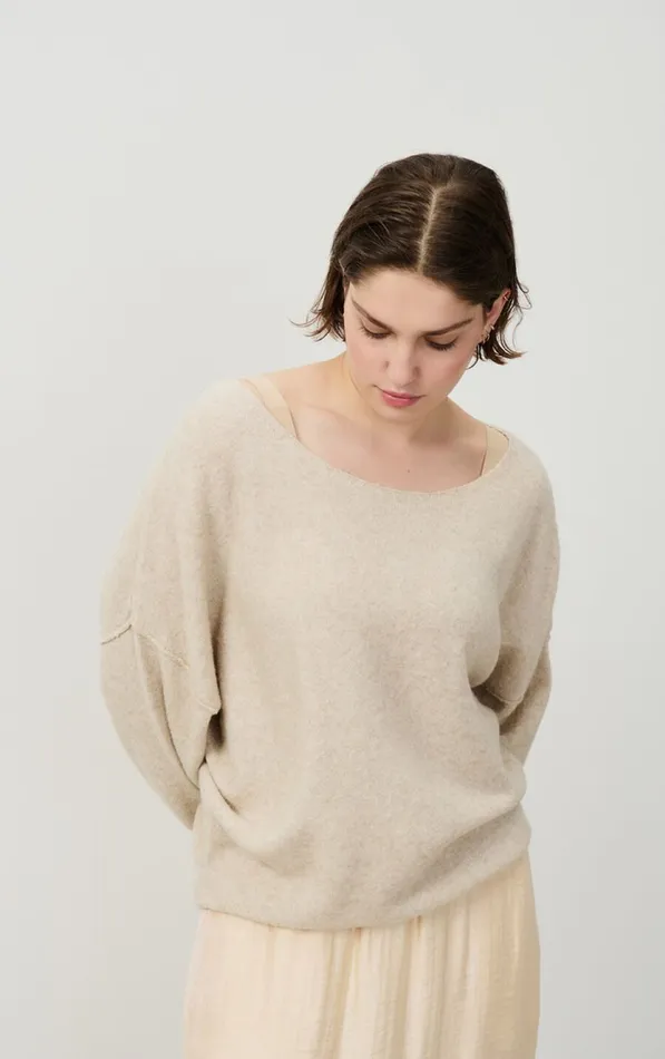 Jumper Damsville Melange Sand Women American Vintage Jumpers and Cardigans