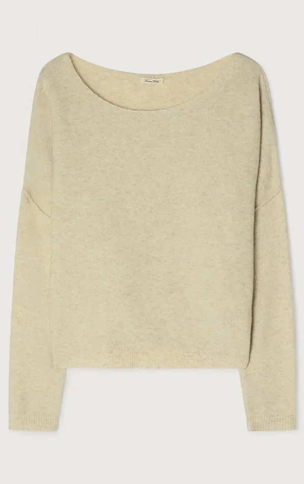 Jumper Damsville Melange Sand Women American Vintage Jumpers and Cardigans Jumper Damsville Melange Sand Women American Vintage Jumpers and Cardigans