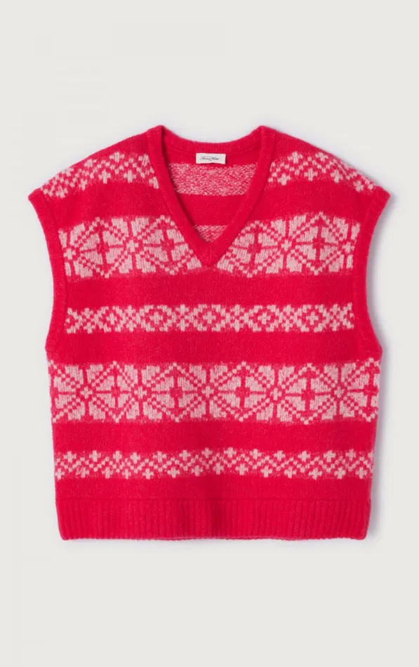 Jumper Gylson Fuchsia Jacquard Ecru Women American Vintage Jumpers and Cardigans Jumper Gylson Fuchsia Jacquard Ecru Women American Vintage Jumpers and Cardigans