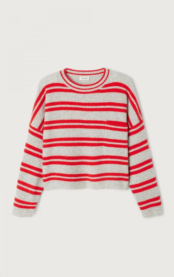 Jumper Raxow Heather Grey Strawberry Stripes Women American Vintage Jumpers and Cardigans Jumper Raxow Heather Grey Strawberry Stripes Women American Vintage Jumpers and Cardigans