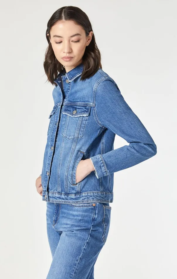Katy Jacket In Dark Recycled Blue Women Mavi Jeans Jackets Katy Jacket In Dark Recycled Blue Women Mavi Jeans Jackets