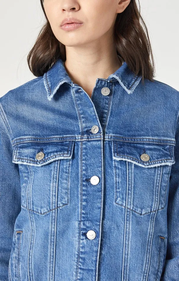 Katy Jacket In Dark Recycled Blue Women Mavi Jeans Jackets Katy Jacket In Dark Recycled Blue Women Mavi Jeans Jackets
