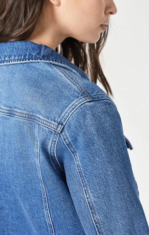 Katy Jacket In Dark Recycled Blue Women Mavi Jeans Jackets Katy Jacket In Dark Recycled Blue Women Mavi Jeans Jackets