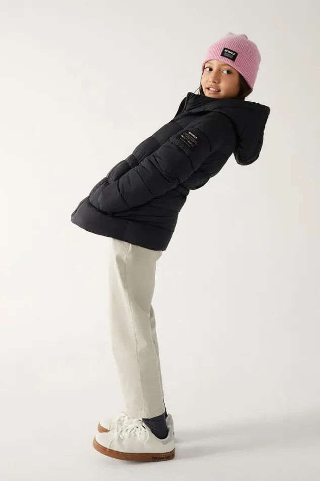 Kids Black Solak Coat Ecoalf Coats And Jackets
