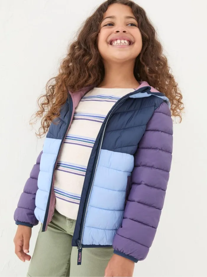 Kids Coats and Jackets Fat Face Poppy Purple Padded Jacket