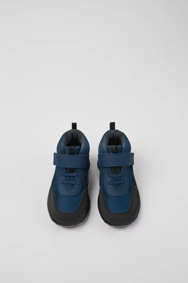 Kids CRCLR Dark Blue Textile And Leather Ankle Boots For Kids Camper Boots Kids CRCLR Dark Blue Textile And Leather Ankle Boots For Kids Camper Boots