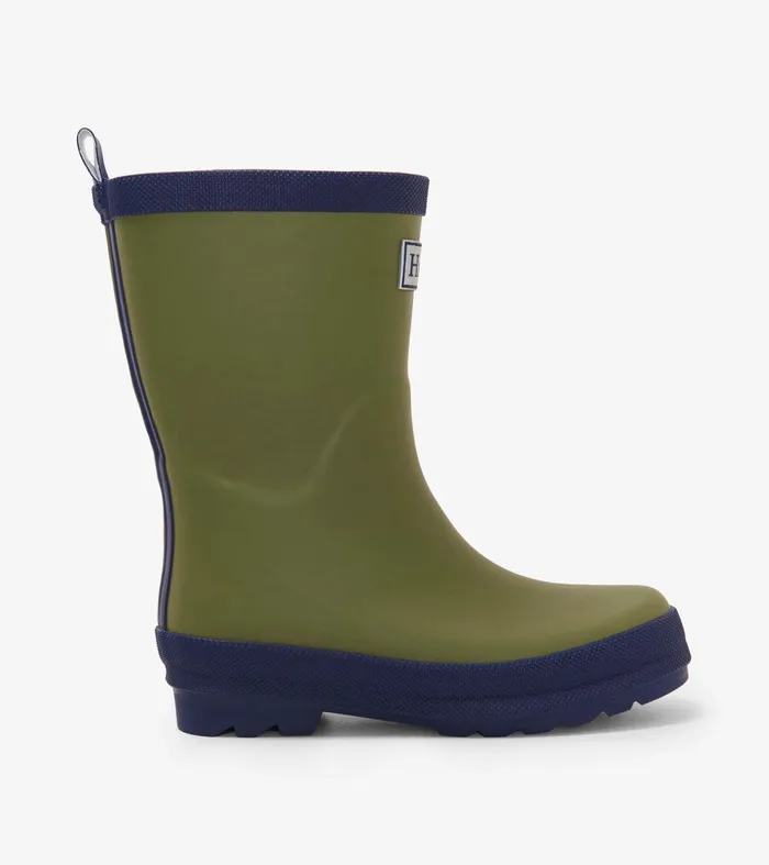 Kids Forest Green Matte Rain Boots Hatley