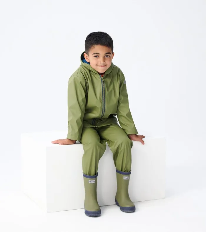 Kids Forest Green Matte Rain Boots Hatley
