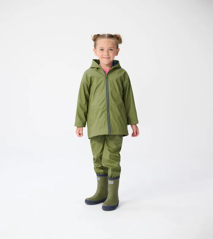 Kids Forest Green Matte Rain Boots Hatley