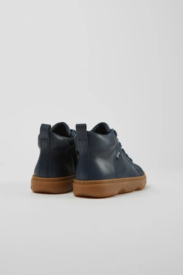 Kids Kiddo Blue Leather Ankle Boots Camper Boots Kids Kiddo Blue Leather Ankle Boots Camper Boots
