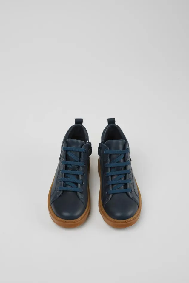 Kids Kiddo Blue Leather Ankle Boots Camper Boots Kids Kiddo Blue Leather Ankle Boots Camper Boots