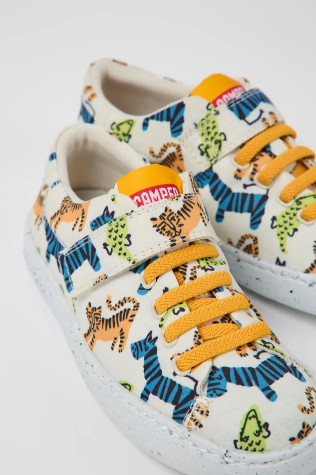 Kids Peu Touring Multicolored Textile Shoes For Kids Camper Hook And Loop