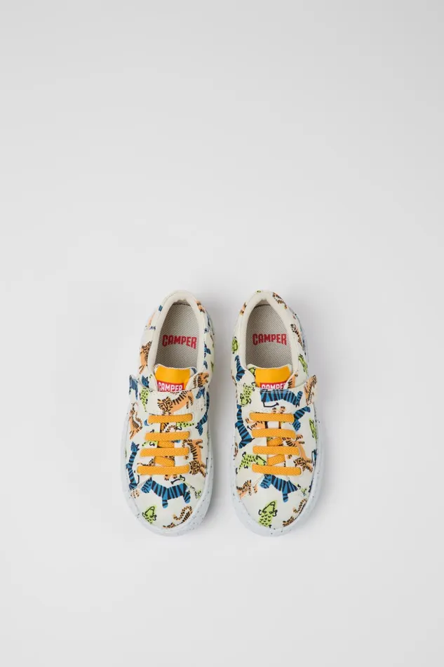 Kids Peu Touring Multicolored Textile Shoes For Kids Camper Hook And Loop Kids Peu Touring Multicolored Textile Shoes For Kids Camper Hook And Loop
