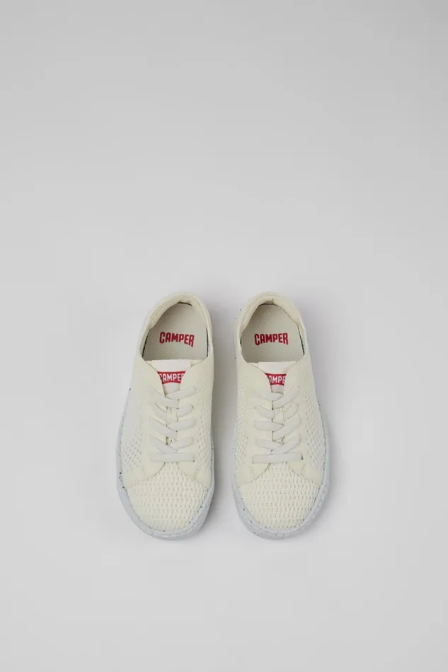 Kids Peu Touring White Textile Shoes For Kids Camper Sneakers Kids Peu Touring White Textile Shoes For Kids Camper Sneakers