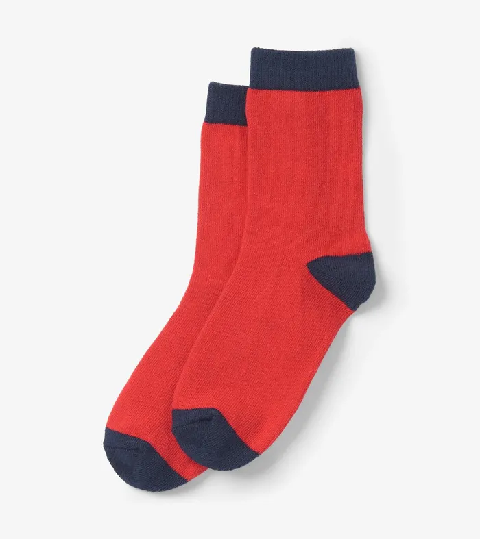 Kids Red and Navy Crew Socks Hatley