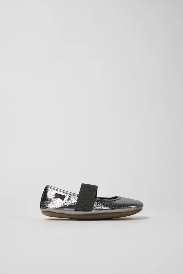 Kids Right Metallic Grey Leather Ballerinas For Kids Camper Ballerinas Kids Right Metallic Grey Leather Ballerinas For Kids Camper Ballerinas