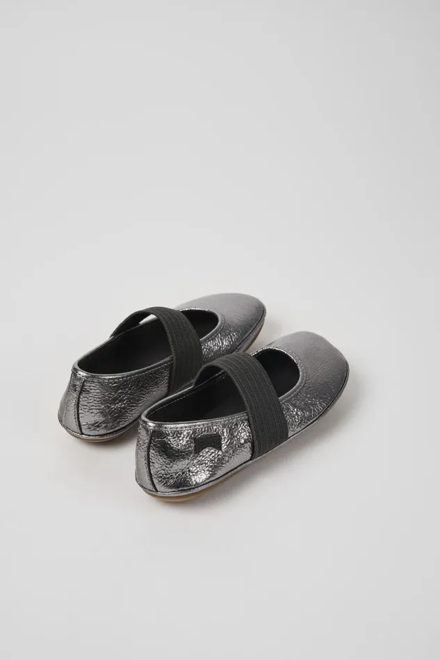 Kids Right Metallic Grey Leather Ballerinas For Kids Camper Ballerinas Kids Right Metallic Grey Leather Ballerinas For Kids Camper Ballerinas