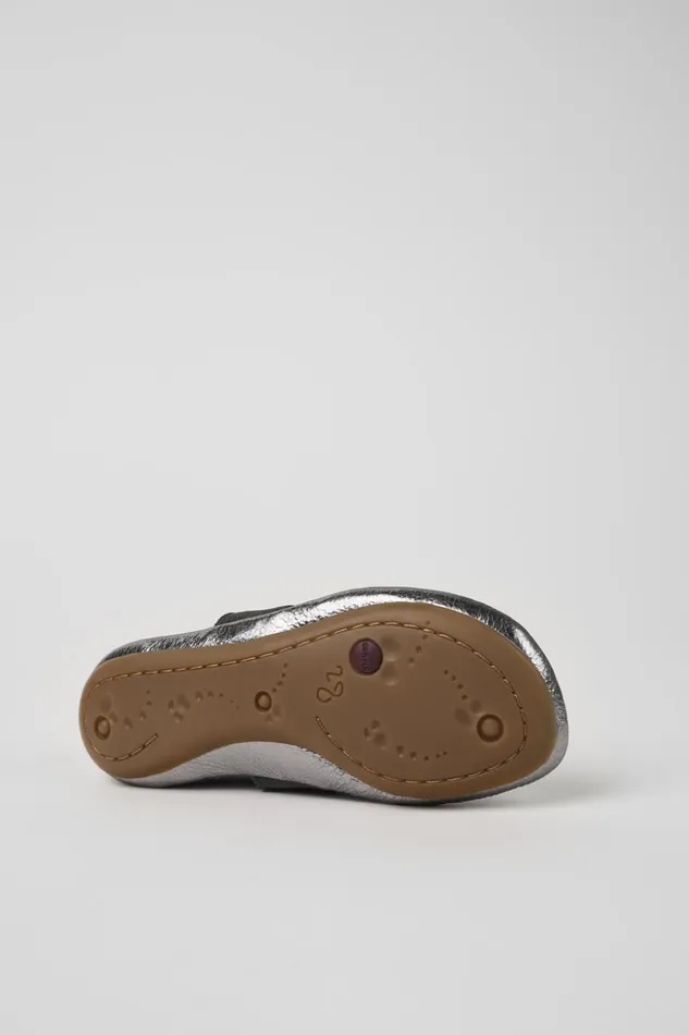 Kids Right Metallic Grey Leather Ballerinas For Kids Camper Ballerinas Kids Right Metallic Grey Leather Ballerinas For Kids Camper Ballerinas