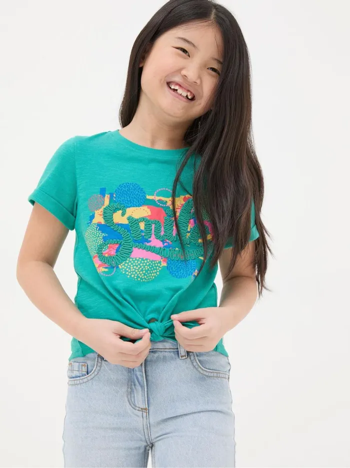 Kids Tops and TShirts Fat Face Blue Smile Graphic TShirt