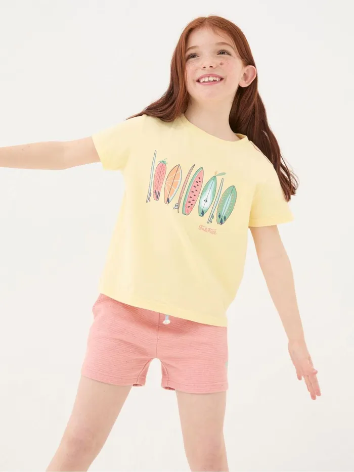 Kids Tops and TShirts Fat Face Yellow Surf Graphic TShirt