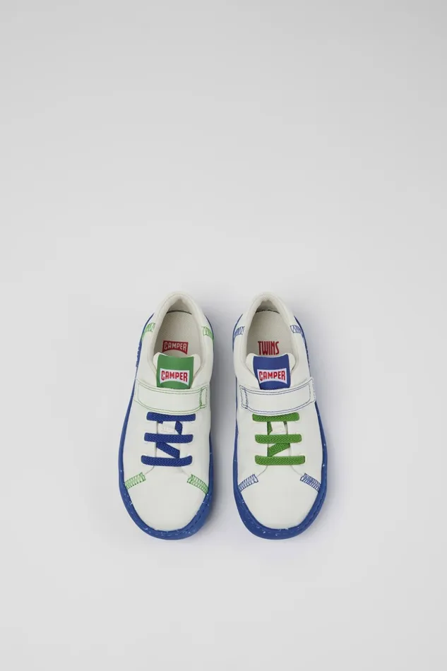 Kids Twins White Textile Slipon Camper Sneakers Kids Twins White Textile Slipon Camper Sneakers
