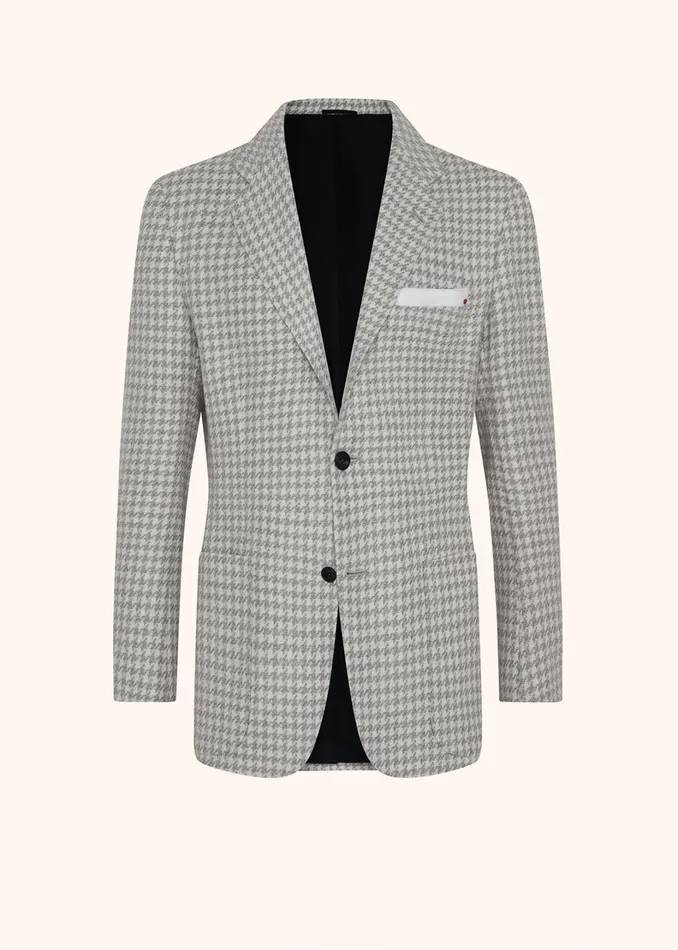 Kiton Jackets HOUNDSTOOTH CASHMERE BLAZER 8211 Men