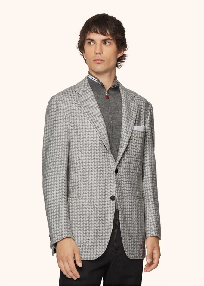 Kiton Jackets HOUNDSTOOTH CASHMERE BLAZER 8211 Men Kiton Jackets HOUNDSTOOTH CASHMERE BLAZER 8211 Men
