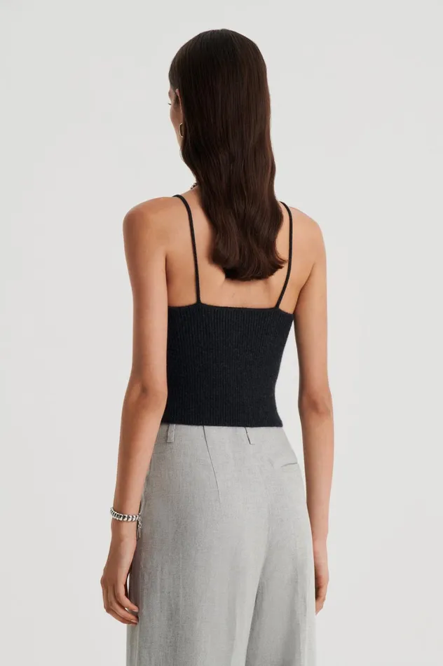 Knitwear Women Scanlan Theodore CASHMERE CAMISOLE Charcoal Knitwear Women Scanlan Theodore CASHMERE CAMISOLE Charcoal