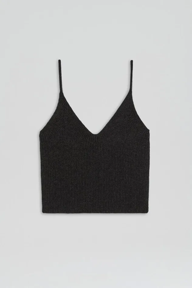 Knitwear Women Scanlan Theodore CASHMERE CAMISOLE Charcoal Knitwear Women Scanlan Theodore CASHMERE CAMISOLE Charcoal