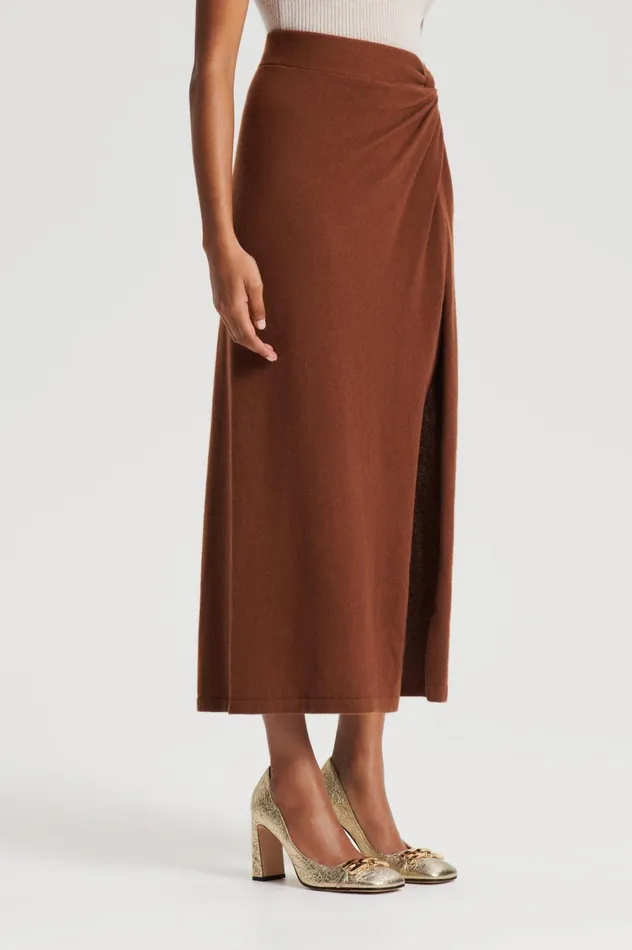 Knitwear Women Scanlan Theodore CASHMERE SARONG SKIRT Spice Knitwear Women Scanlan Theodore CASHMERE SARONG SKIRT Spice