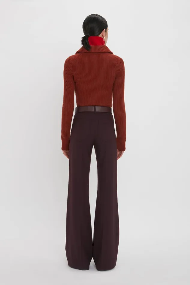 Knitwear Women Victoria Beckham Double Collared Jumper In Russet