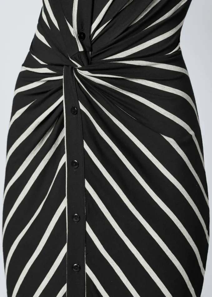 KNOT DETAIL SHIRT DRESS Black Multi Women VENUS Midi Dresses