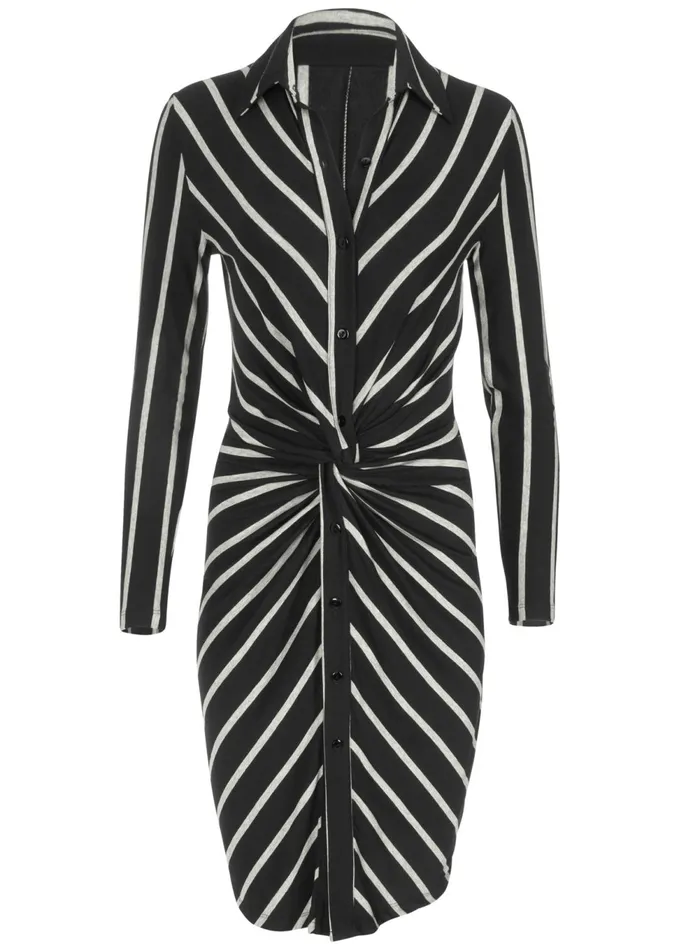 KNOT DETAIL SHIRT DRESS Black Multi Women VENUS Midi Dresses