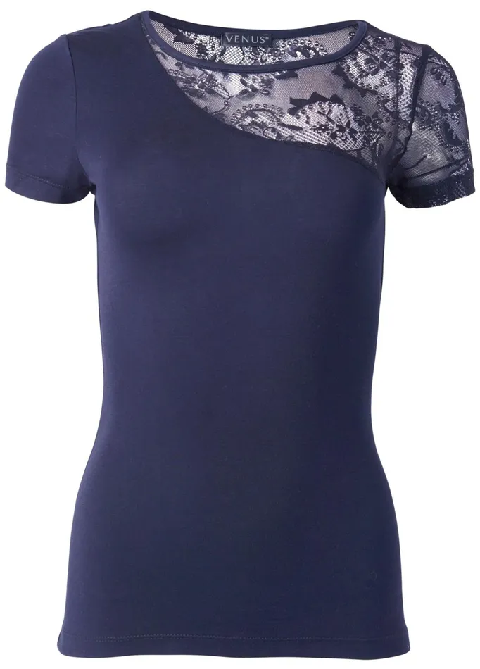 LACE DETAIL TOP Navy Women VENUS Night Out Tops
