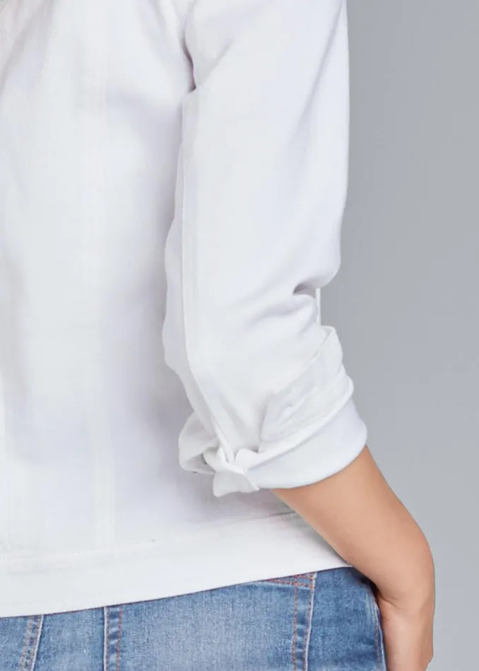 LACE UP JEAN JACKET White Denim Women VENUS Denim