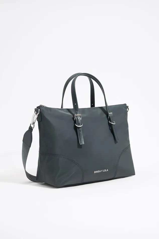 Large Lead Gray Nylon Shopper Bag Lead Grey Women Bimba Y Lola Shoppers Large Lead Gray Nylon Shopper Bag Lead Grey Women Bimba Y Lola Shoppers