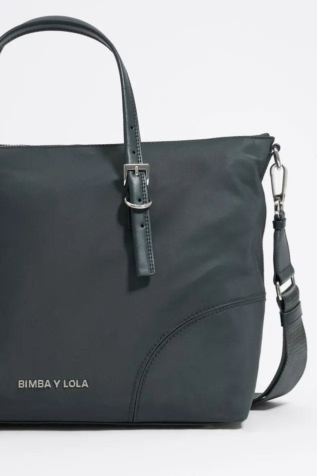 Large Lead Gray Nylon Shopper Bag Lead Grey Women Bimba Y Lola Shoppers Large Lead Gray Nylon Shopper Bag Lead Grey Women Bimba Y Lola Shoppers