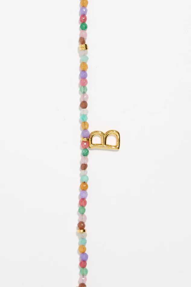 Letter B Multicolor Stones Necklace Gold Women Bimba Y Lola Jewelry Letter B Multicolor Stones Necklace Gold Women Bimba Y Lola Jewelry