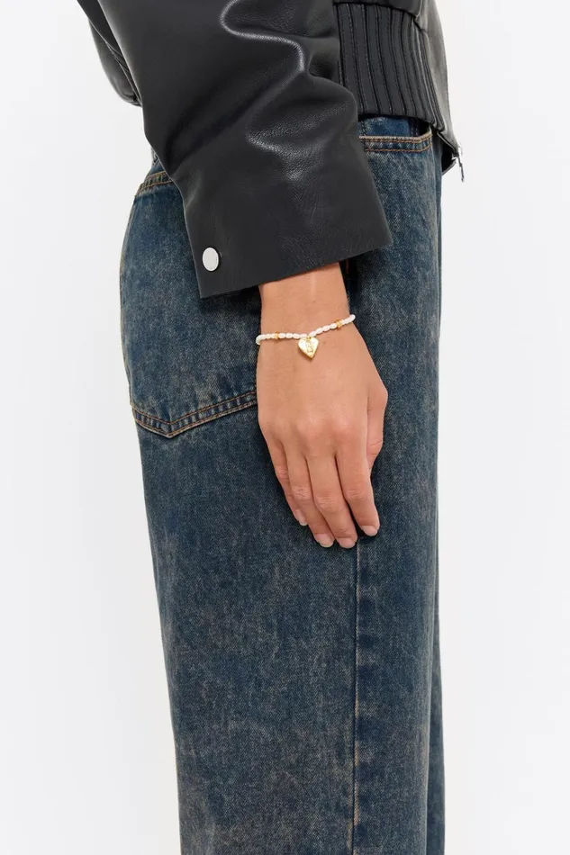Letter M Heart And Pearl Bracelet Gold Women Bimba Y Lola Alphabet Letter M Heart And Pearl Bracelet Gold Women Bimba Y Lola Alphabet