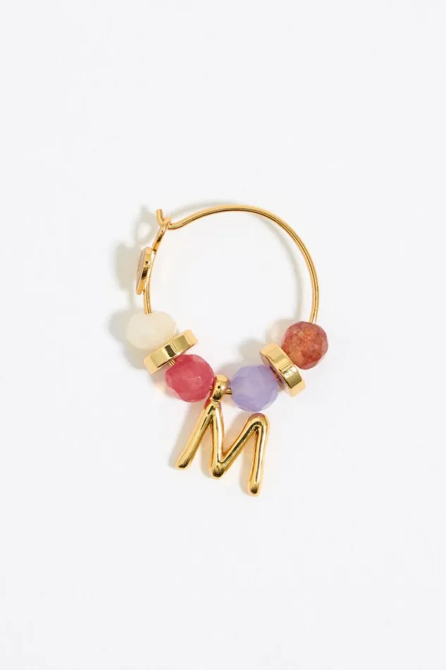 Letter M Multicolor Stones Earrings Gold Women Bimba Y Lola Alphabet Letter M Multicolor Stones Earrings Gold Women Bimba Y Lola Alphabet